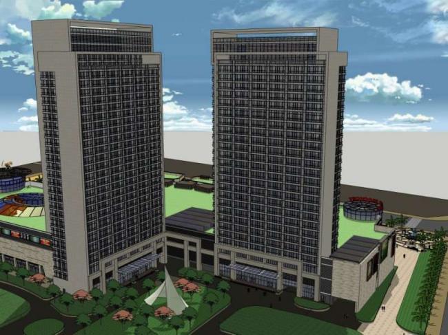 sketchup综合体模型多高层商业综合体住宅办公酒店古典风格
